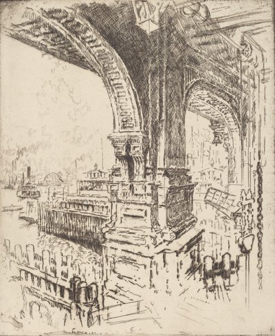 Innerhalb der Fähre, Cortlandt Street, New York von Joseph Pennell