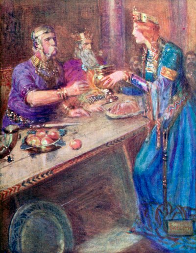 Jedem Krieger Wein aus dem Goldenen Becher geben von Joseph Ratcliffe (after) Skelton