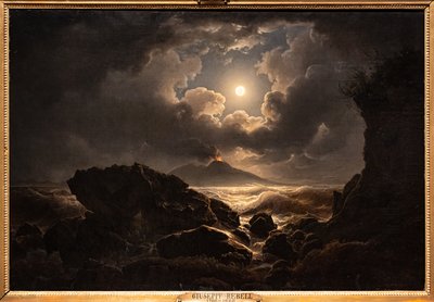 Sturm im Golf von Neapel bei Mondschein von Joseph Rebell