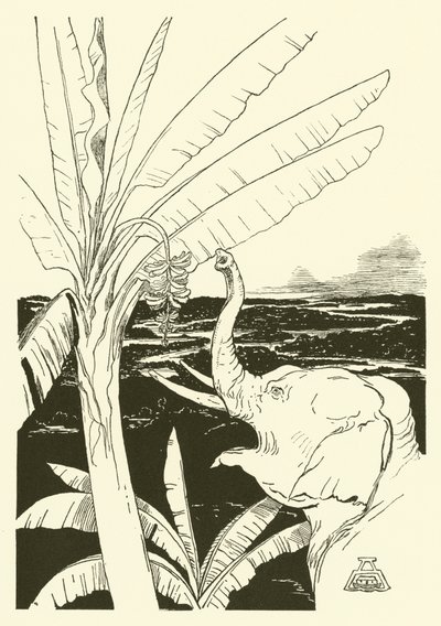Das Elefantenkind geht Bananen pflücken von Joseph Rudyard (after) Kipling