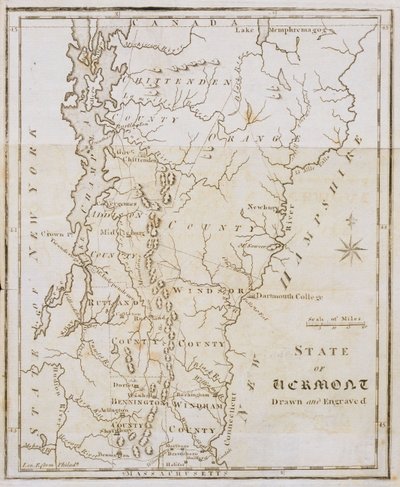 Karte des Staates Vermont von Joseph Scott