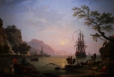 Ansicht eines Hafens am Morgen (Der Morgen) von Claude Joseph Vernet