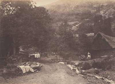 Village de Montaubant pris de Luchon, 1853 von Joseph Vigier