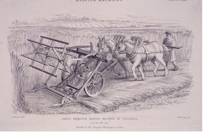 Verbesserte Erntemaschine von Crosskill, ca. 1840er Jahre von Joseph Wilson Lowry
