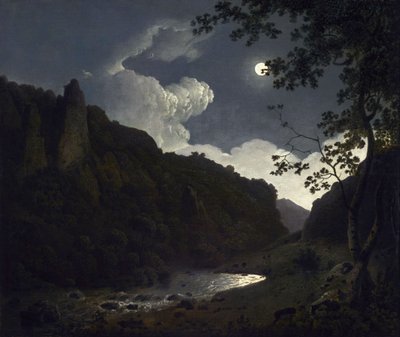 Dovedale im Mondlicht von Joseph Wright of Derby