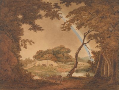 Landschaft mit Regenbogen, Blick nahe Chesterfield von Joseph Wright of Derby