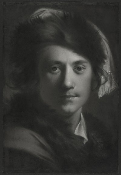 Selbstporträt mit Pelzmütze von Joseph Wright of Derby