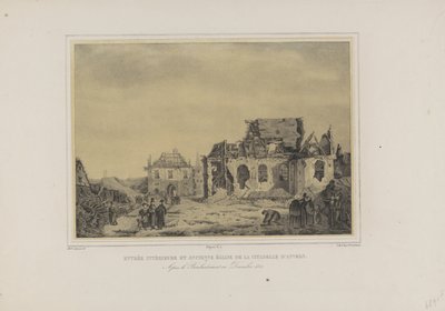 Tor und Kirche in der Zitadelle von Antwerpen, 1832 von Joseph van den Nest