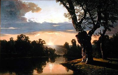 Landschaft mit Fluss und Bäumen von Josephine Bowes