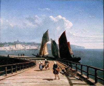 Pier mit Fischerbooten von Josephine Bowes