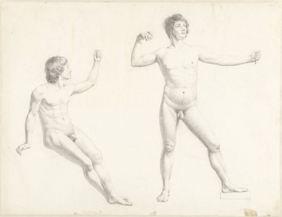 Zwei männliche Aktstudien von Josephus Augustus Knip