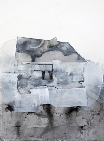 Abstraktes graues Haus von Joshua Hoskins
