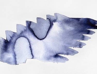 Fließendes Indigo-Aquarell von Joshua Hoskins