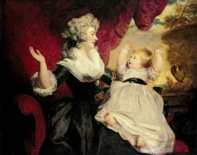 Georgiana, Herzogin von Devonshire mit ihrer kleinen Tochter Lady Georgiana Cavendish von Joshua Reynolds