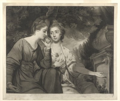 Mrs. Harriet Bouverie und Mrs. Frances Ann Crewe, graviert von Giuseppe Marchi, 1770 von Joshua Reynolds