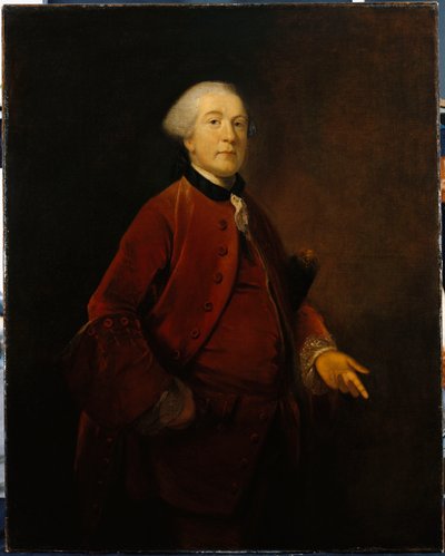 Porträt von George Ashby, stehend, dreiviertel Länge, mit Jacke und Weste von Joshua Reynolds