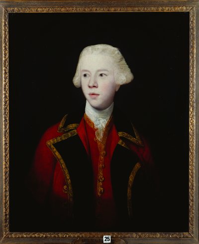 Porträt von George Augustus, 3. Viscount Howe, Halbfigur, in der Uniform der 1. Garde von Joshua Reynolds