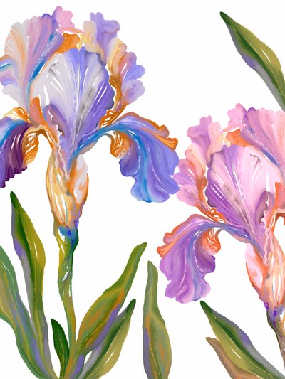 Bunte Irisblüten von Josie George
