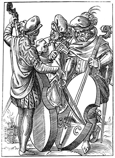 Ein Geiger und zwei Cellisten, 16. Jahrhundert, 1849 von Jost Amman