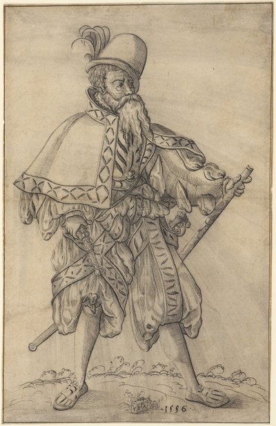 Ein Offizier im Rang eines „Obersten Feldprofosses“ in der kaiserlichen Armee von Jost Amman