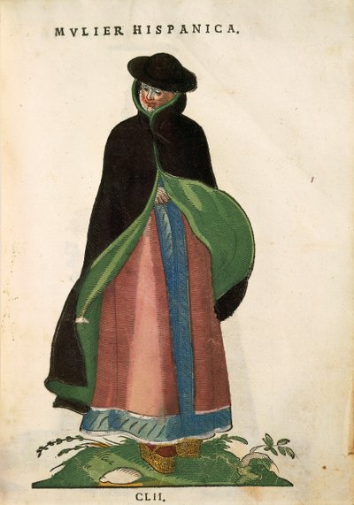 Spanische Frau, aus Habitus Praecipuorum Popularum von Jost Amman, Kupferstich von Jost Amman