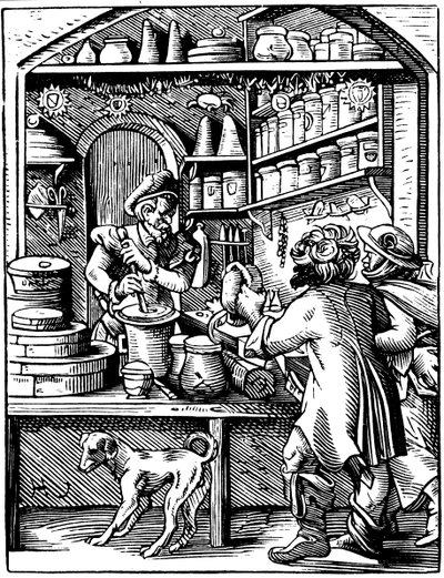 Die Apotheke, 1568 von Jost Amman