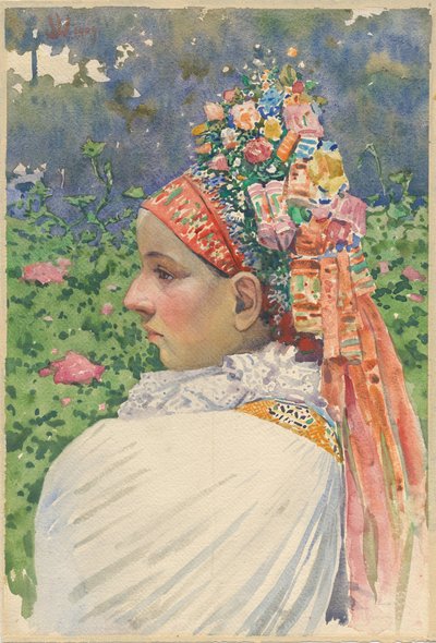 Slowakische Braut von Joza Uprka (1861-1940) von Joža Uprka