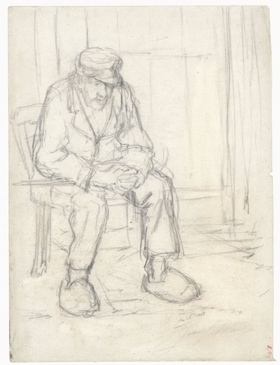 Sitzender alter Bauer von Jozef Israëls