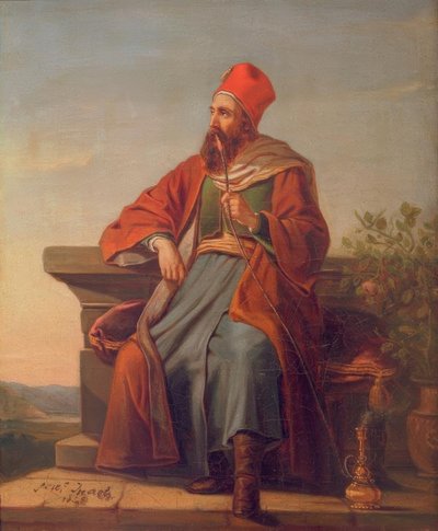Ein Türke ruht / Ein Türke raucht eine Wasserpfeife von Jozef Israëls