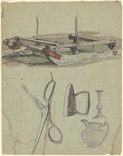 Studien eines Schlittens und verschiedener Haushaltsgegenstände von Jr. Enoch Wood Perry