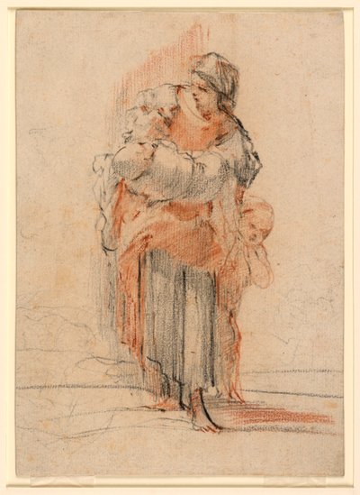 Frau mit zwei Kindern von Jérôme François Chantereau