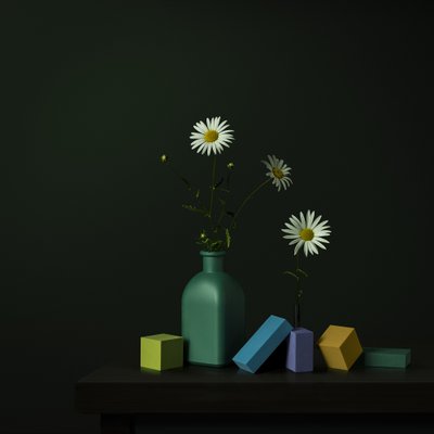 Gänseblümchenvase Geometrische Blöcke von Juan Antonio Palacios
