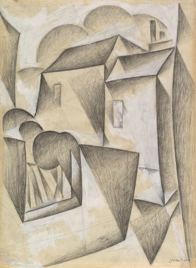 Häuser in Paris, Place Ravignan, 1911 von Juan Gris