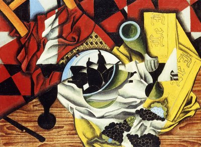 Birnen und Trauben auf einem Tisch, 1913 von Juan Gris