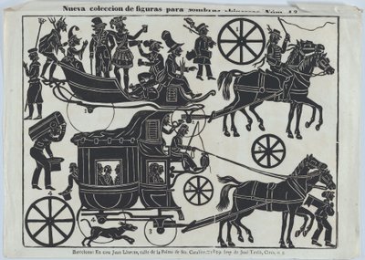 Blatt 13 von Figuren für chinesische Schattenspiele, 1859 von Juan Llorens