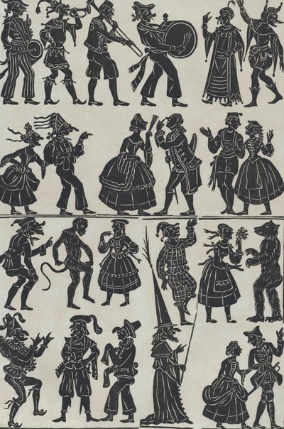 Blatt 7 der Figuren für chinesische Schattenspiele, 1859 von Juan Llorens