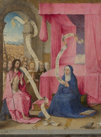 Christus erscheint der Jungfrau mit den Erlösten des Alten Testaments, um 1500 von Juan de Flandes