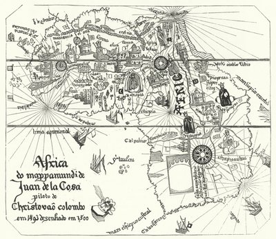 Afrika, aus Juan de la Cosas Weltkarte von 1500 (Stich) von Juan de la (after) Cosa
