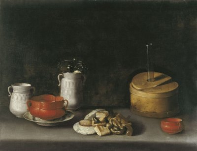 Stillleben mit Porzellan und Süßigkeiten von Juan van der Hamen