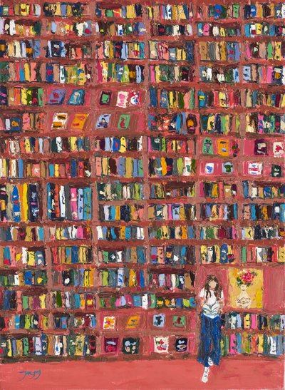Bunter Bücherregal-Leser von Jukyong Park