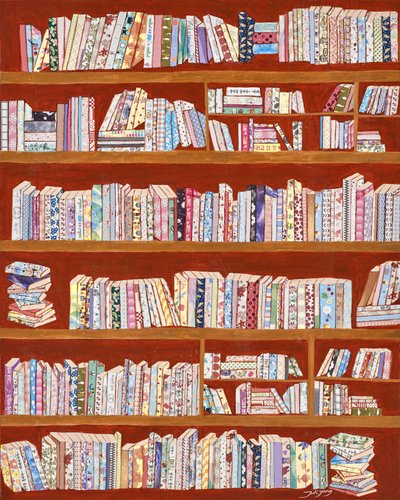 Bunte gemusterte Bücherregale von Jukyong Park