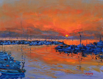 Marina Sonnenuntergangsglanz von Jukyong Park