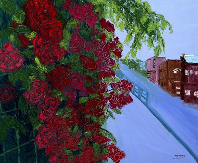 Rote Rosen Stadtansicht von Jukyong Park