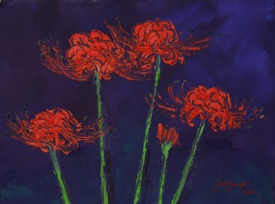 Lebendige rote Spinnenlilien von Jukyong Park