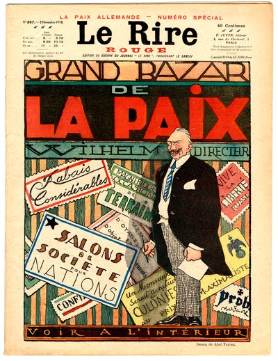 Cover von „The Red Laughter“, Satirisch in Farben von Jules Abel Faivre