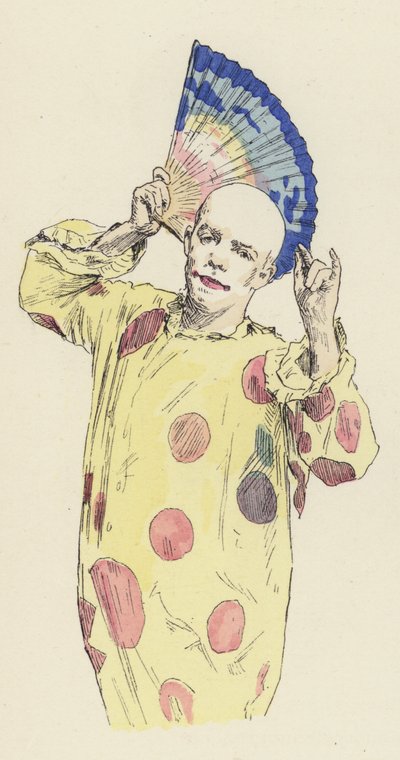 Clown hält einen Fächer von Jules Arsene (after) Garnier