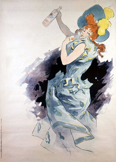 Werbeplakat für Dubonnet, Frau mit einer Flasche, von Jules Chéret von Jules Cheret