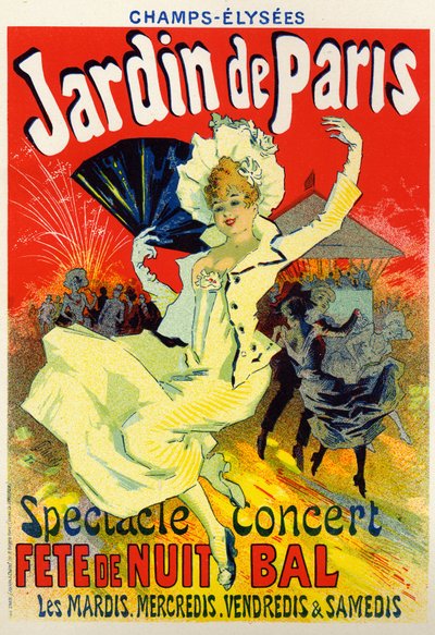 Kunst, Unterhaltung. Jardin de Paris, Ball auf den Champs Elysees, Paris. Plakat von Jules Cheret, Frankreich, ca. 1895 (Plakat) von Jules Cheret