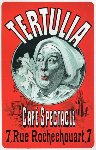 Kunst. Unterhaltung. Tertulia, Show im Café Spectacle, Paris. Plakat von Jules Cheret, ca. 1870 von Jules Cheret
