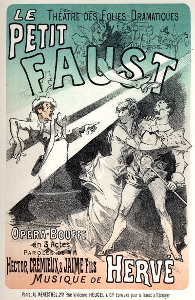 Der kleine Faust, Operette von Herve. Plakat von Jules Cheret für eine Aufführung in Paris von Jules Cheret